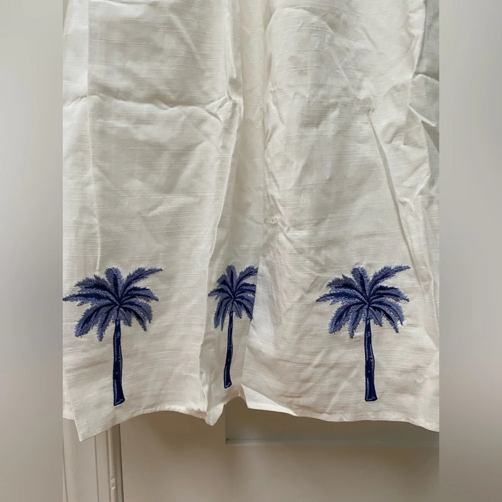 MinkPink White tropical palm tree embroidered midi dress - Picture 5 of 10